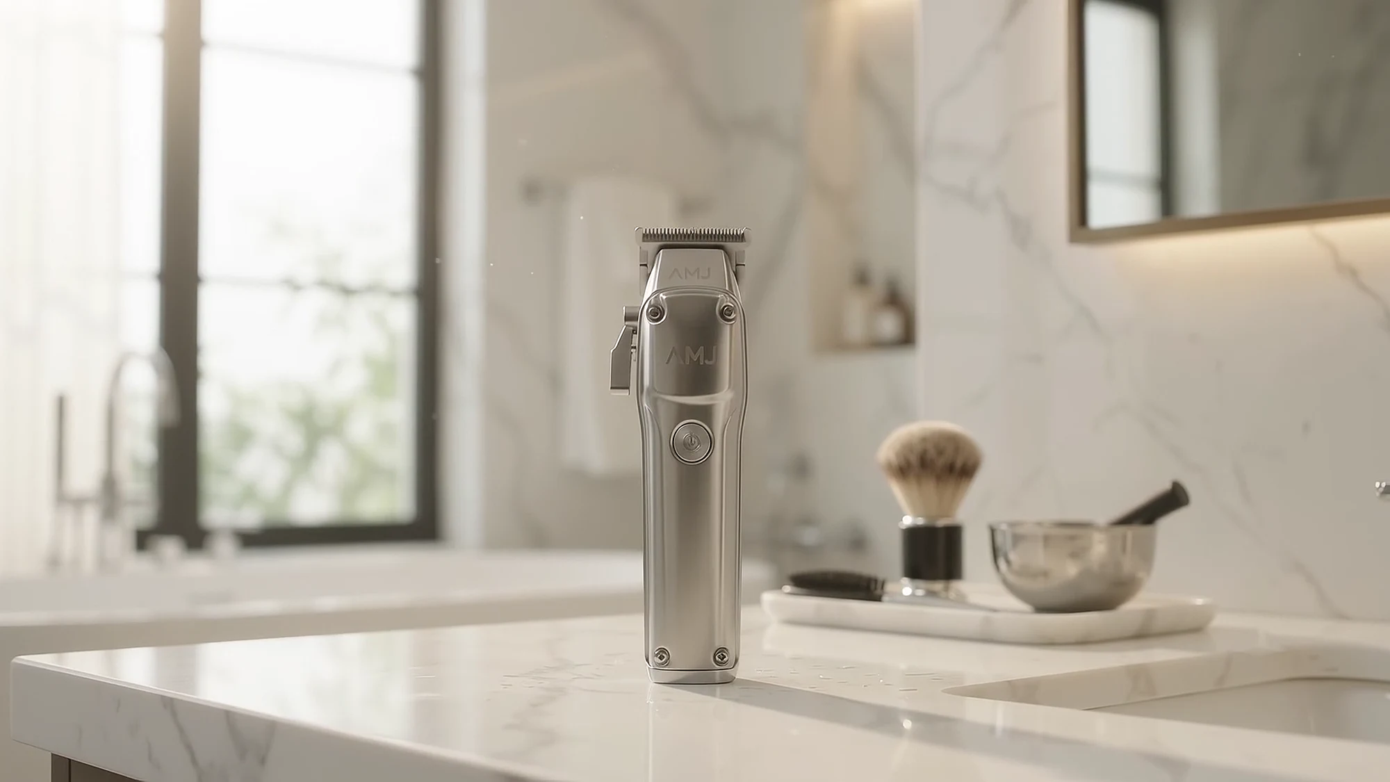 The trimmer back on the counter in morning light