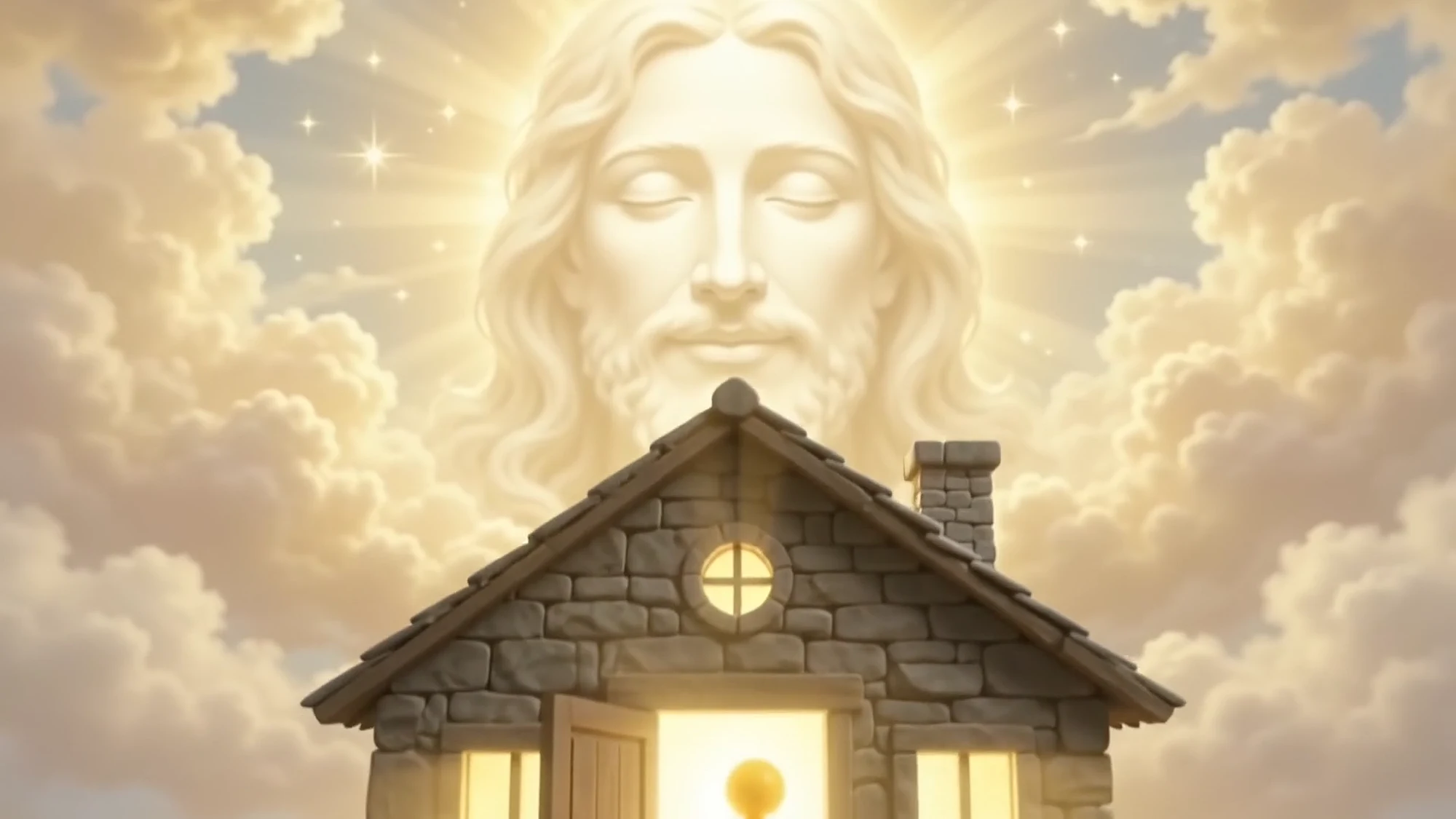 The house under a luminous sky