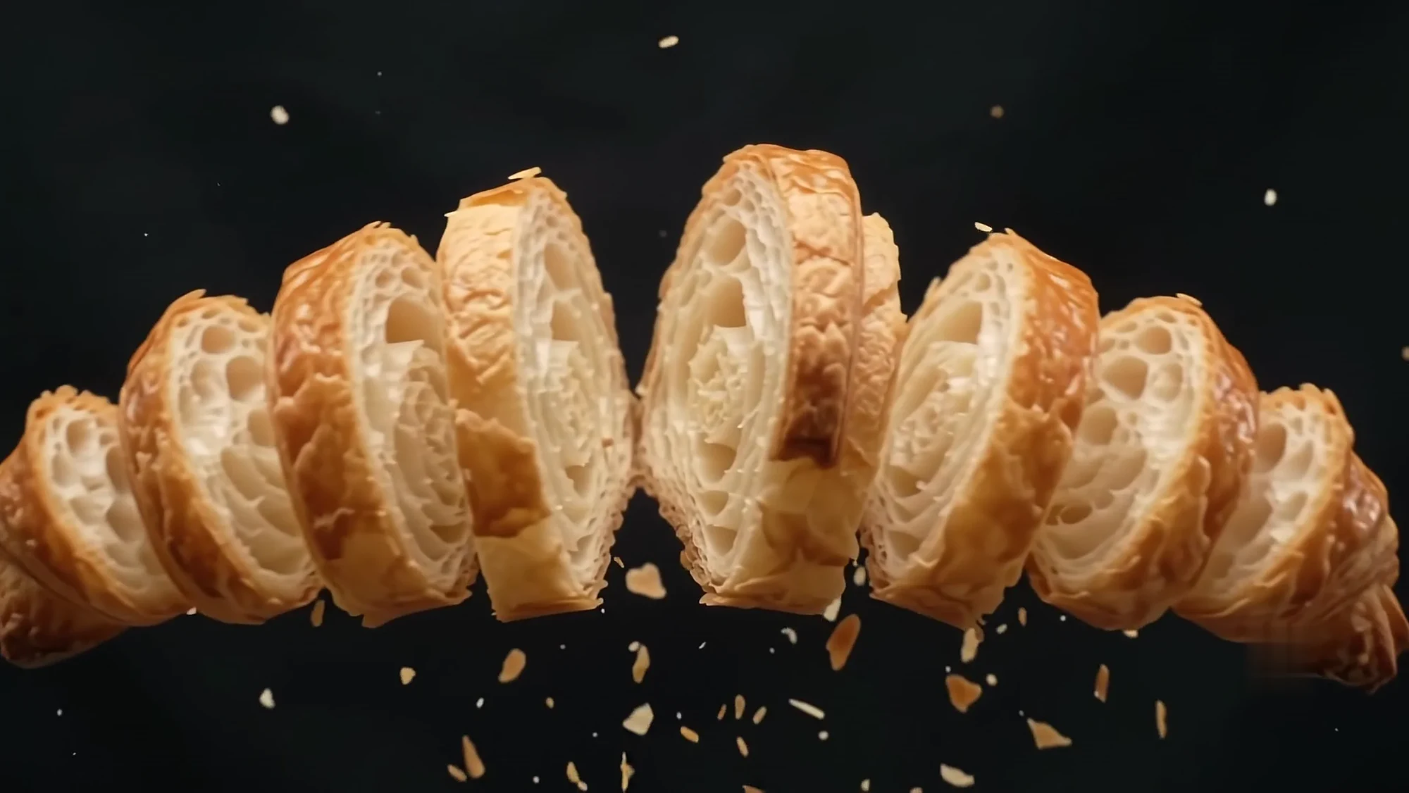 The separation: Fine ribbons of butter and dough. The quiet geometry behind every bite.