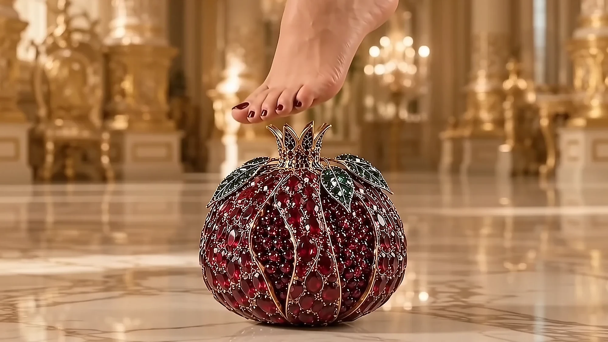 The jewelled pomegranate that inspires the footwear