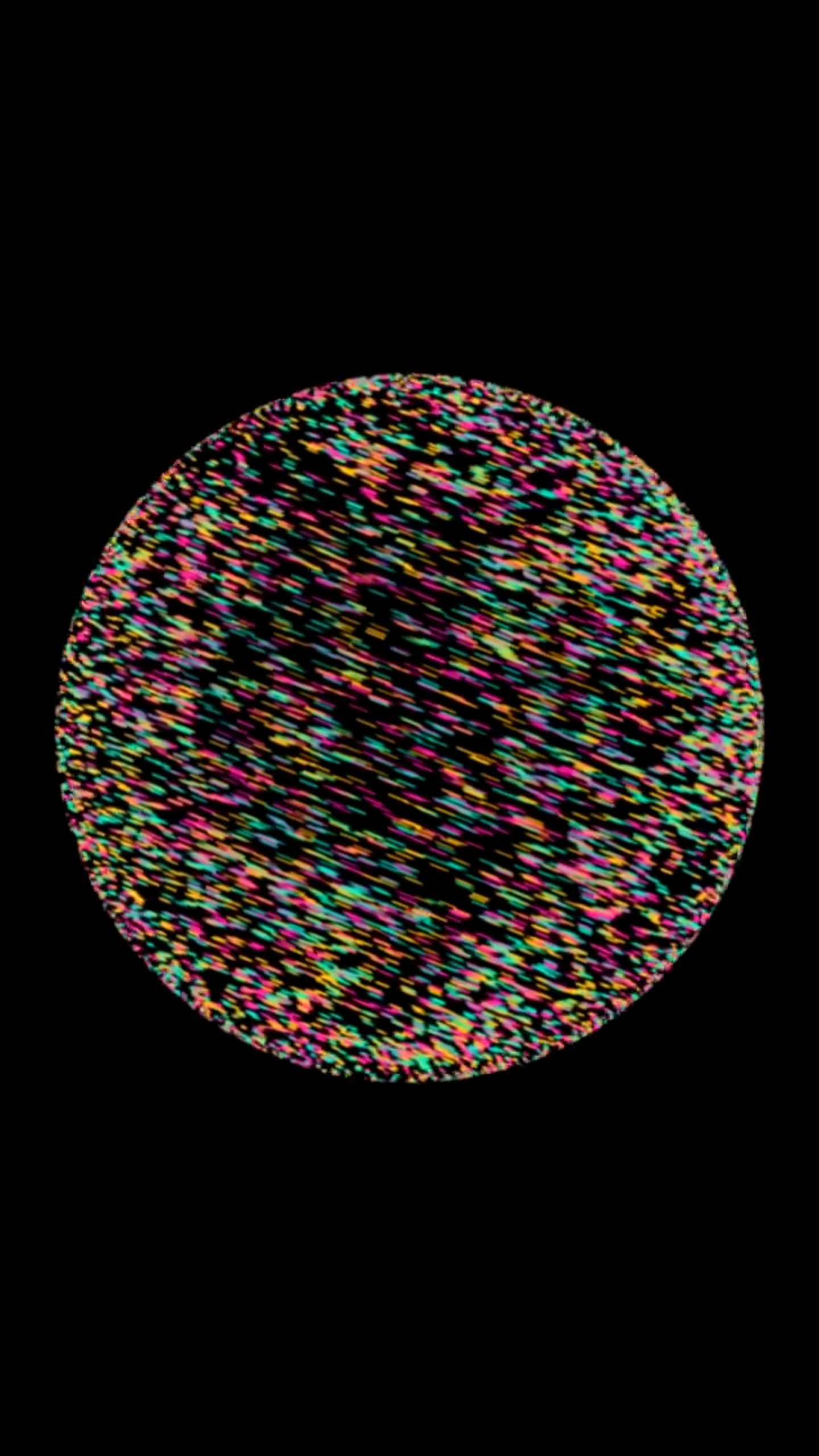 Close detail of a moving multicolour sphere