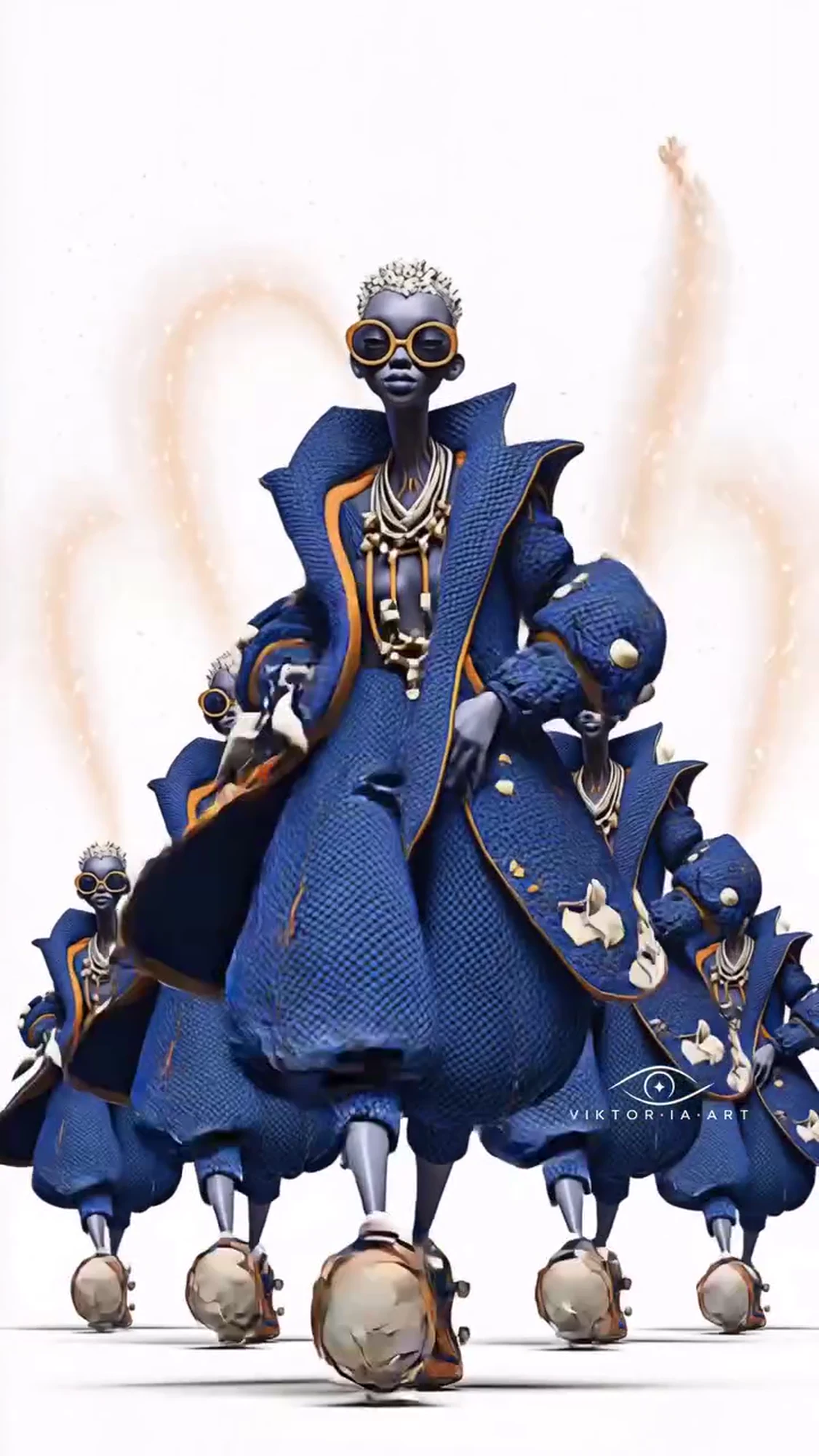 The Assembly, a procession of sculptural blue figures