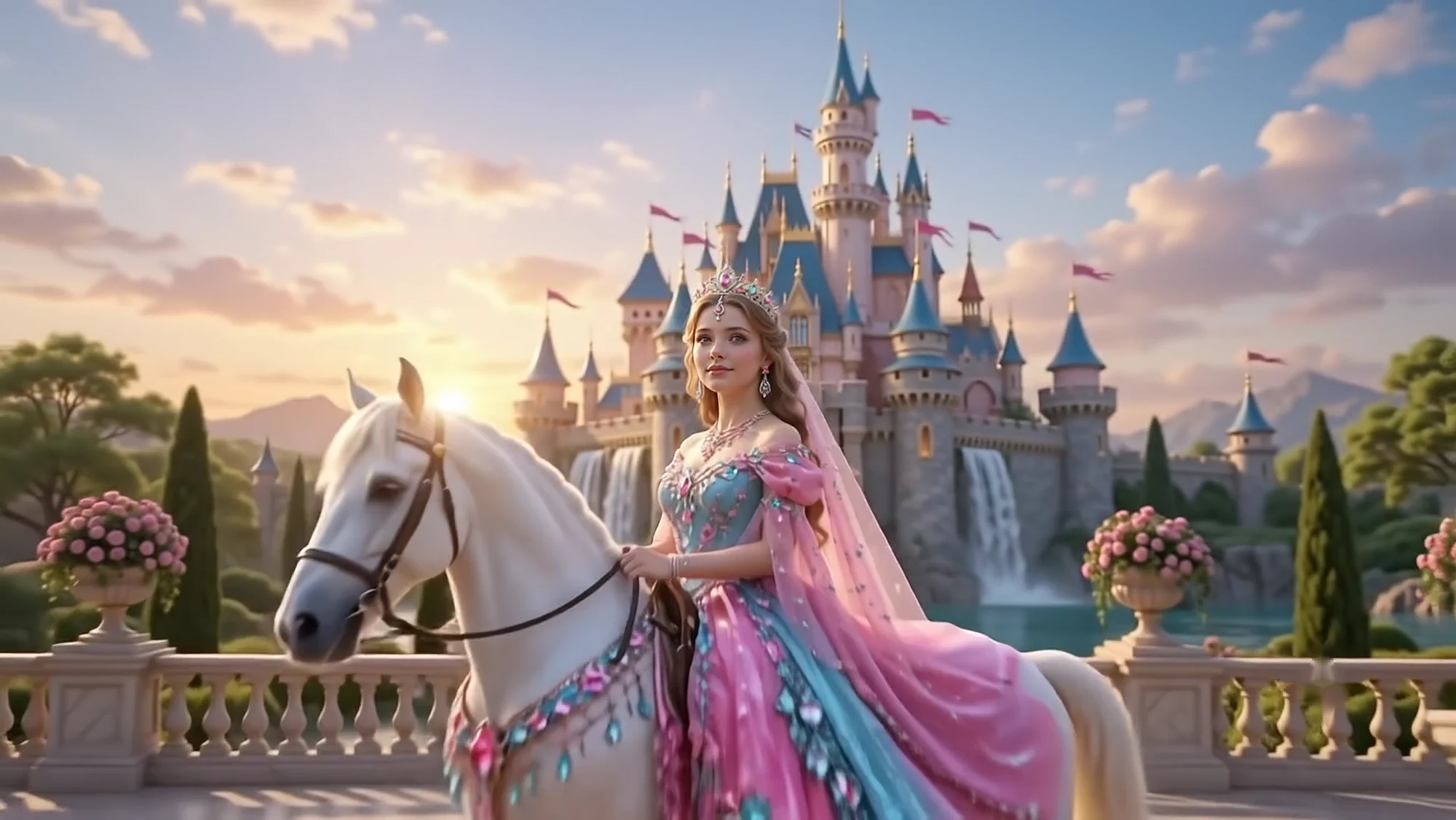 The rider on the white horse, wearing the full suite
