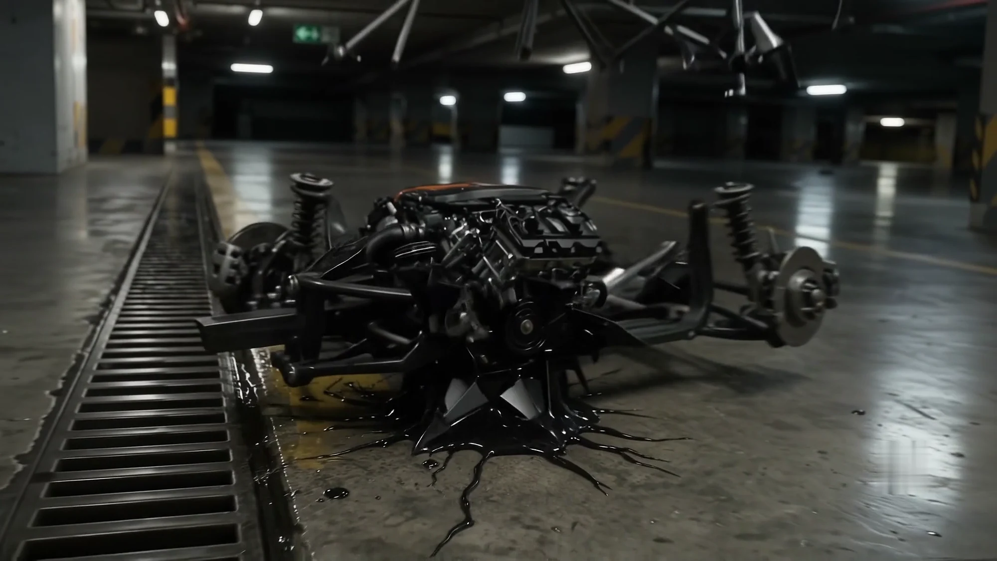 Frame from the automotive liquid-to-race-car transformation