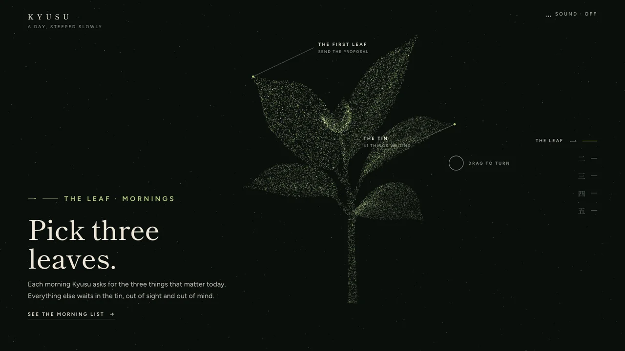 KYUSU website by Scrollhaus