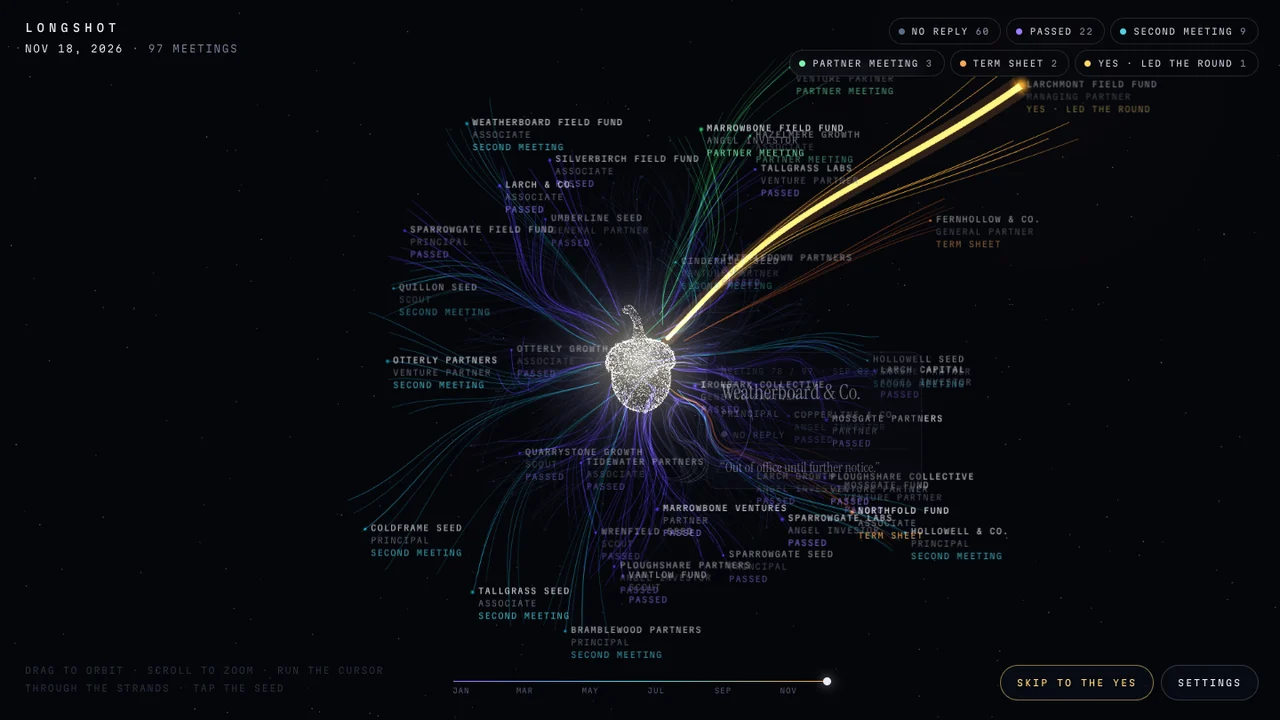 LONGSHOT website by Scrollhaus
