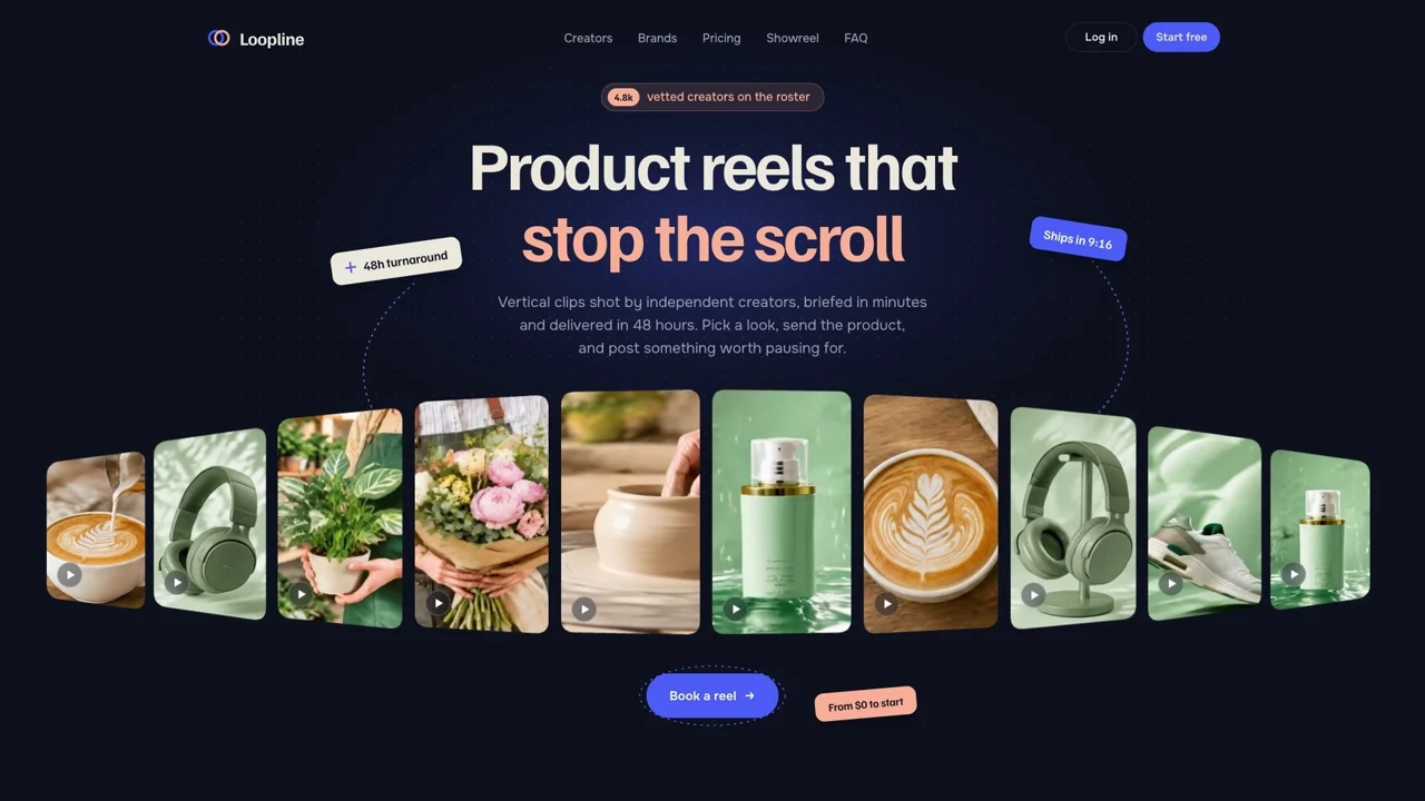 LOOPLINE animated website reference in the Scrollhaus library
