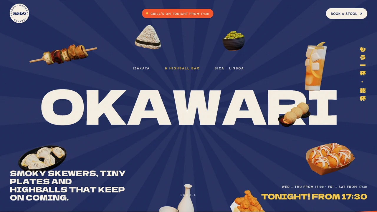 OKAWARI website by Scrollhaus